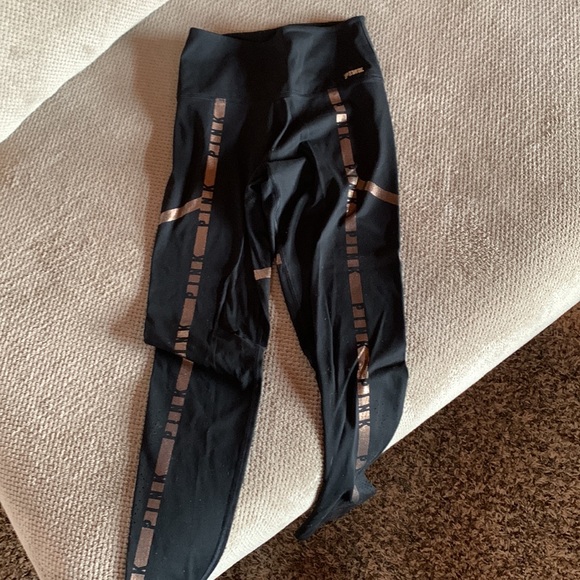 VS PINK_black and gold legging - Picture 3 of 4